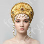 Кокошник Отрада, золотистый с золотом- фото 1