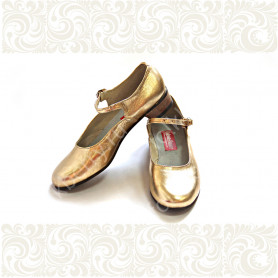 Туфли детские для народно-характерного танца, золотые- фото 1
