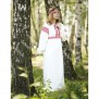 Платье Берегиня, белый лен с красным - фото 2